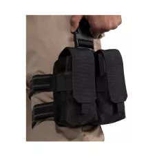 Чорний підсумок для чотирьох магазинів AK 47 Rothco Drop Leg Double Mag Pouch Black 10790