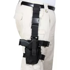 Тактична чорна набедрена кобура Rothco Deluxe Adjustable Drop Leg Tactical Holster Black 10752
