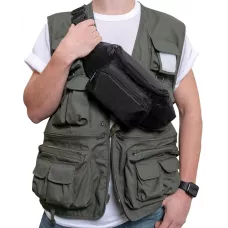 Сумка фанипак чорна поясна з трьома відділеннями Rothco Crossbody Fanny Pack 5431.