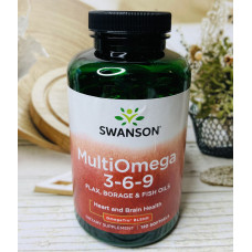 Омега 3-6-9 з олії льону, бораго та риби Swanson Multi Omega оригінал