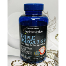 Риб'ячий жир потрійна омега Puritan's Pride Omega 3-6-9 оригінал