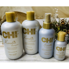 Набір CHI Keratin шампунь, кондиціонер, спрей та шовк оригінал