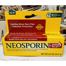Знеболююча мазь з потрійним антибіотиком та від опіків Neosporin Plus Burn Pain Relief оригінал