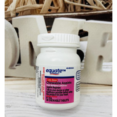 Серцевий аспірин жувальний зі смаком вишні Equate Low Dose, 81мг 36шт оригінал