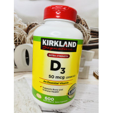 Вітамін Д3 KIRKLAND Extra Strength D3, 600 штук оригінал