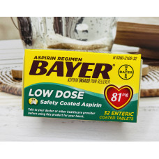 Аспірин серцевий Bayer Aspirin Low Dose 81мг, 32шт оригінал