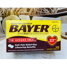 Аспірин в оболонці Bayer Aspirin 325мг, 100шт оригінал