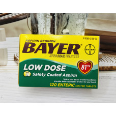 Вітаміні для серця Аспірин Bayer Aspirin Low Dose 81мг, 120шт оригінал