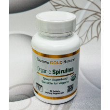 Органічна спіруліна суперпродукт California Gold Nutrition Organic Spirulina оригінал