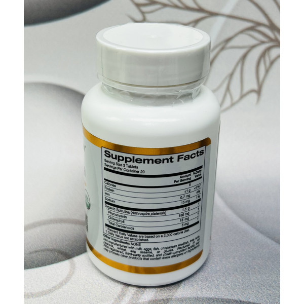 Органічна спіруліна суперпродукт California Gold Nutrition Organic Spirulina оригінал