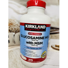 Глюкозамін для здоров'я суглобів та хрящів Kirkland glucosamine та MSM, 375шт оригінал