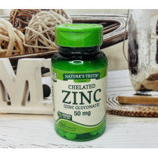 Цинк для імунітету NATURE'S TRUTH Chelated Zinc Gluconate, 50mg оригінал