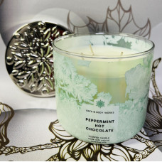 Велика аромосвічка Bath and Body Works М'ятний гарячий шоколад оригінал