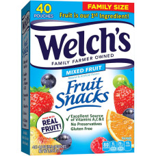Welch's Fruit Snacks: суміш фруктів, без глютену, пакети по 0,9 унції у вигляді окремих одноразових упаковок (40 штук)