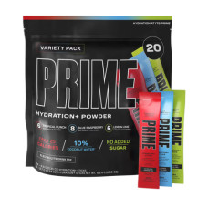 Prime Hydration: ассортимент пакетов с порошковыми смесями для гидратации и электролитного баланса, 20 штук
