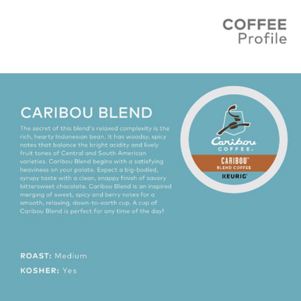 Caribou Coffee Кофе Caribou Blend Кофе в одноразовых капсулах K-Cup, 100 шт.