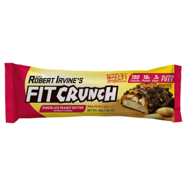 Батончики з сироватковим протеїном Fit Crunch шоколадно-арахісове масло шеф-повара Роберта Ірвайна, 18-штук.