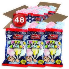 Lieber's Bulk Cotton Candy, 0.8 oz (Pack of 48) - Сладостное удовольствие в большом количестве: 48 пакетов хлопковой сладости от Lieber's, по 0.8 унции каждый.