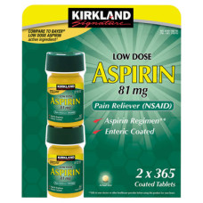 Аспірин Aspirin Low Dose Kirkland 81 мг, 365 таблеток