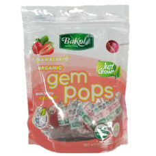 Bakol Органічні Gem Pops полуничних льодяників, 8.5 унцій.