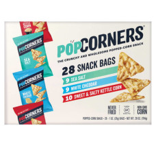 Pack Snack PopCorners Popped Corn Variety 1 oz 28 count - популярный вариант перекуса с вареной кукурузой.