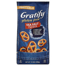 Gratify Gluten Free Pretzel Twist з морською сіллю, 10.5 унцій: смачні солоні претцелі для безглютенової дієти.