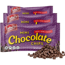 Lieber's Semi-Sweet Mini Chocolate Chips, 9 oz (Pack of 3) - смачні шоколадні чіпси Лібера у міні-розмірі, упаковка 9 унцій (набір з 3 штук)