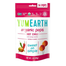 Yummy Earth Organic Hot Chili Mango LolliPops, 3 oz: смачна і органічна гостра манго-леденці з чилі довкола 3 унцій.