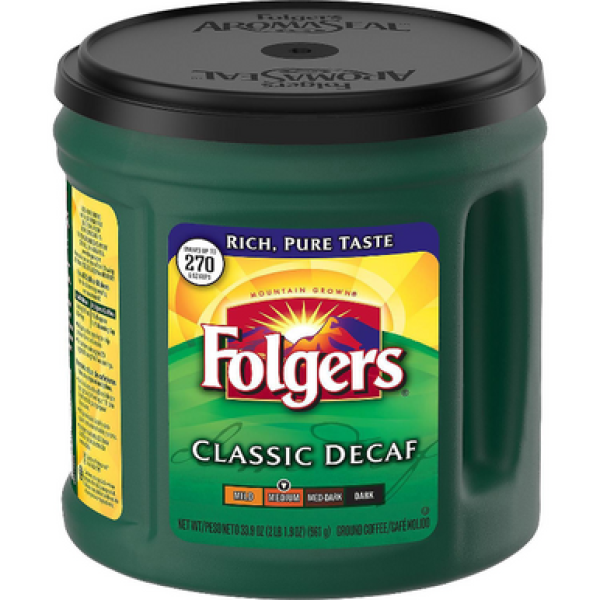 Folgers Кофе молотый Classic Roast без кофеина, 28.8 унций