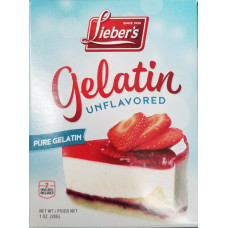 Lieber's Unflavored Pure Gelatin, 1 oz - безвкусный пищевой желатин для различных кулинарных рецептов