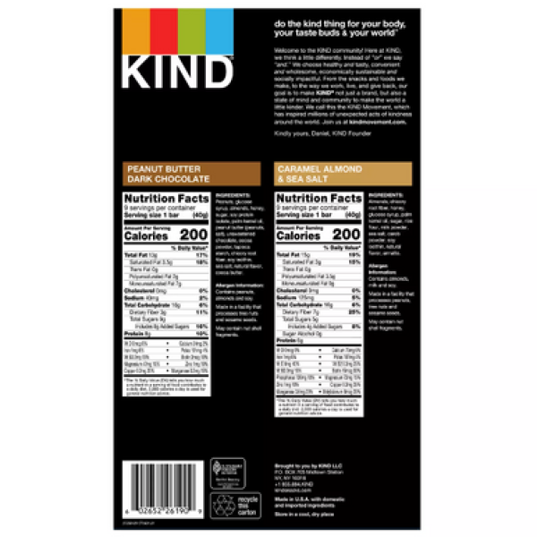 Kind Bar Variety Pack: 18 упаковок - багатообразний асортимент для вашого задоволення