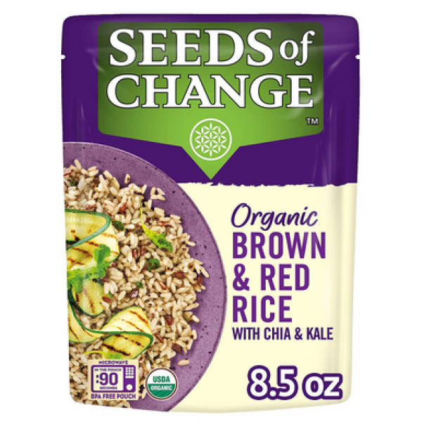 Націонізм • Seeds of Change Organic Brown & Red Rice with Chia and Kale, 3.2 фунта