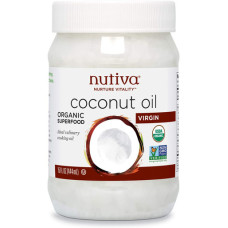 Органическое нерафинированное кокосовое масло Nutiva, сертифицировано USDA Organic, без ГМО, Whole 30, веганское, кето, свежий вкус и аромат для готовки, здоровой кожи и волос, 15 жидких унций