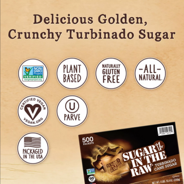 Цукор в сирiй сироп ВТК Sugar in the Raw, 500 пакетиків